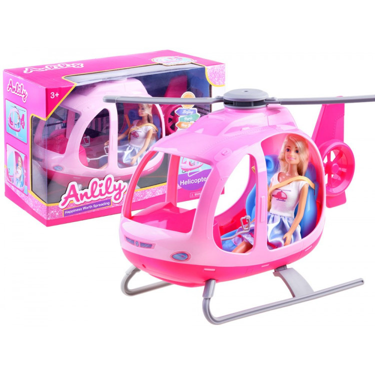 Bábika Anlily s vrtuľníkom ružová